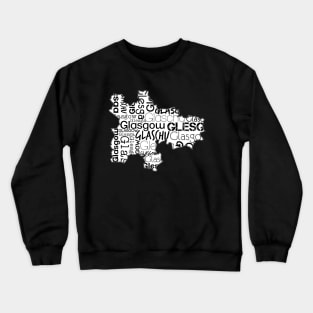 Glasgow City Map With Text Crewneck Sweatshirt